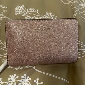 Brand New Glittery Kate Spade Wallet Rosegold